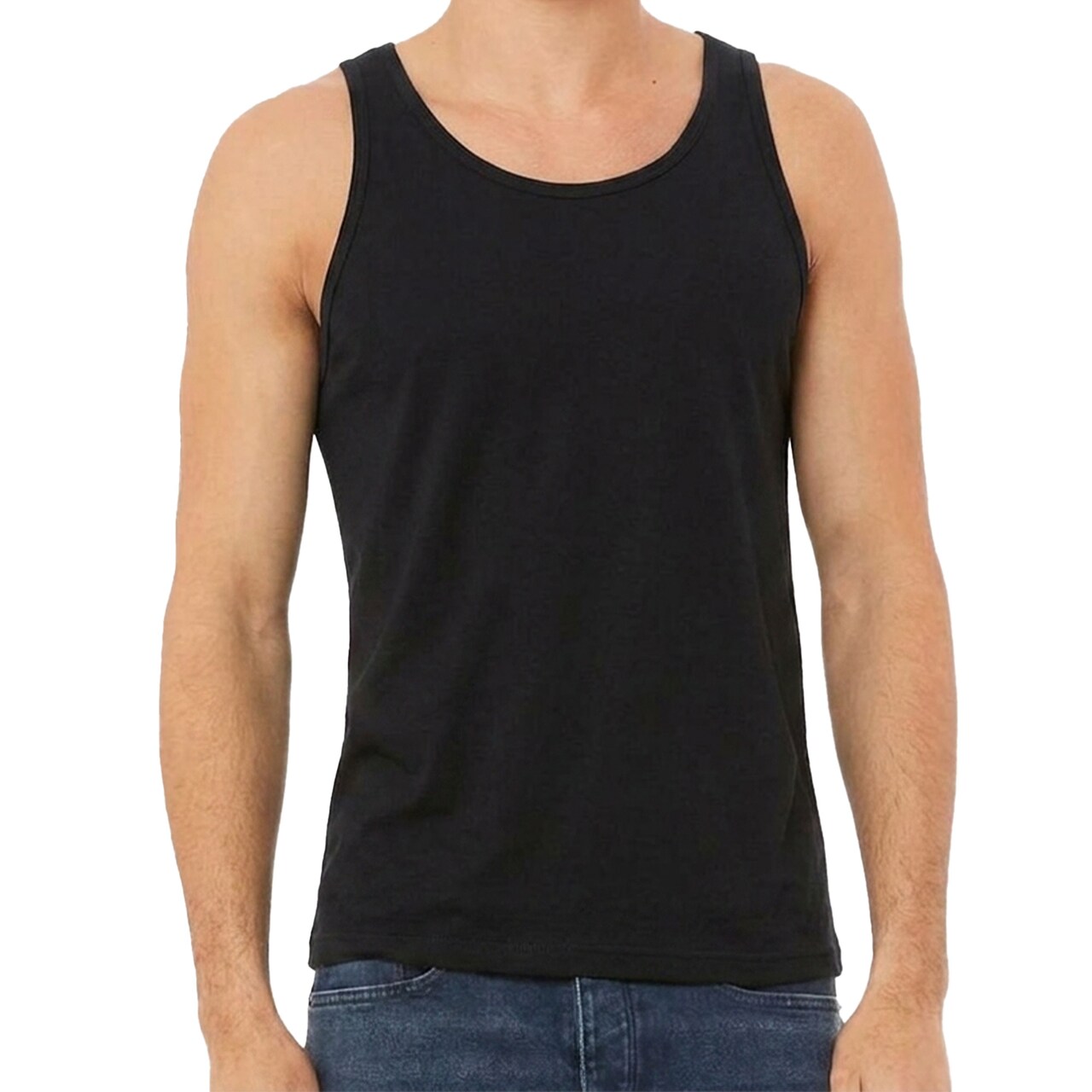 BELLA + CANVAS Men's Heather CVC Tank, Gym & Muscle Sleeveless Tank Top